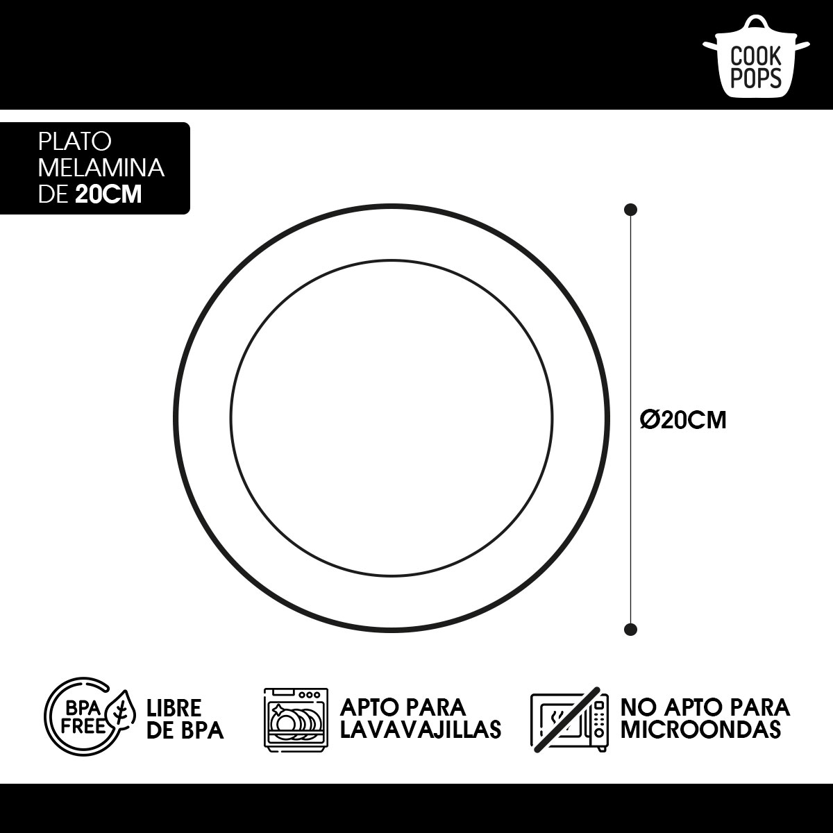 Plato melamina outlet microondas